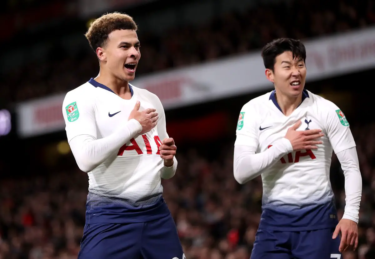 Dele Alli and Son Heung-min of Tottenham
