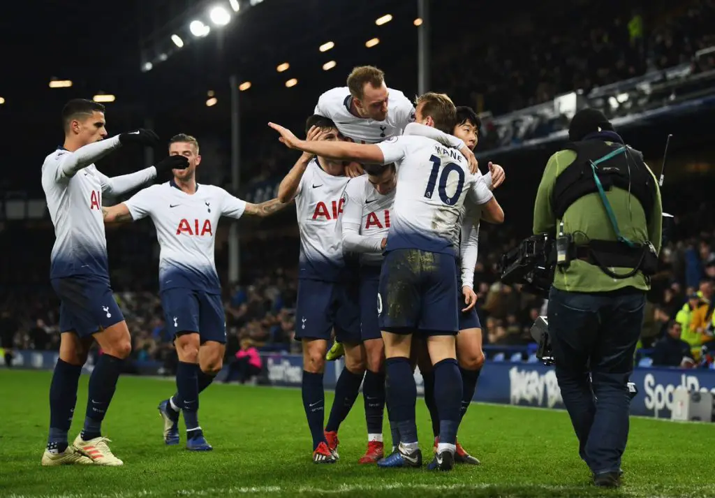 Tottenham players celebrate