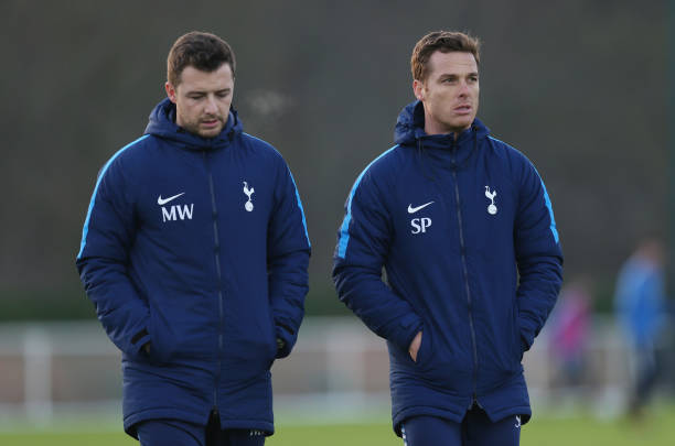 Scott Parker (R) spent a year as youth team coach at Tottenham