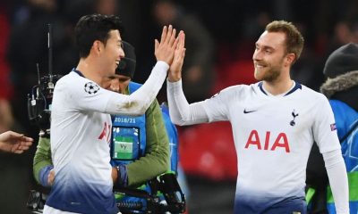 Christian Eriksen and Son Heung-min of Tottenham