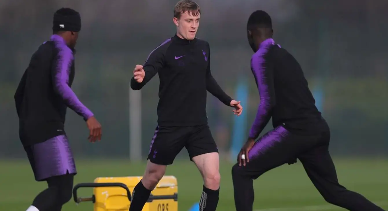 Oliver Skipp in training at Tottenham Hotspur.