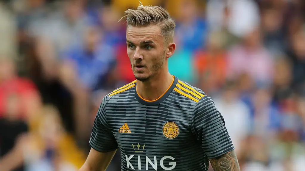 James Maddison in action for Leicester City.