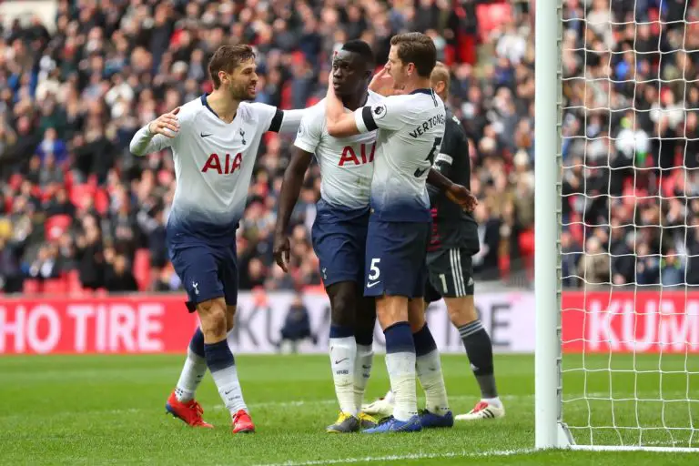 Tottenham players celebrate