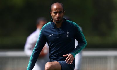 Lucas Moura in training for Spurs.