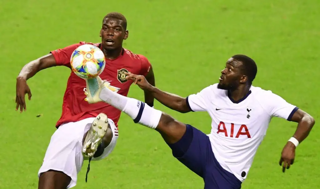  Tanguy Ndombele aginst Manchester United. (Image credit: Getty)