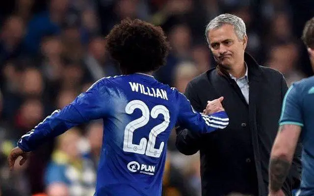 Jose Mourinho and Willian worked together at Chelsea