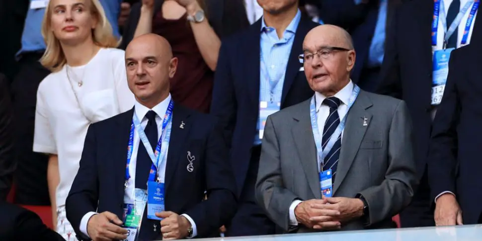 Tottenham Hotspur chairman Daniel Levy with owner Joe Lewis.