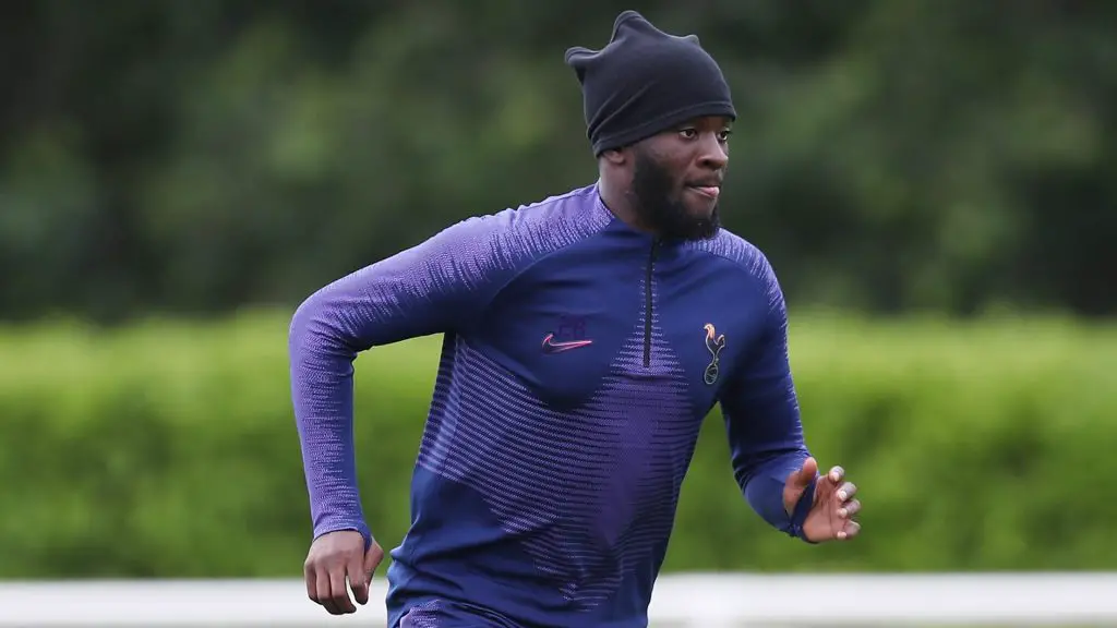 Tanguy Ndombele in Tottenham training.