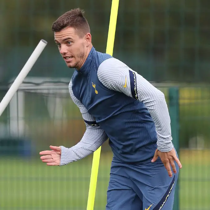 Giovani Lo Celso trains ahead of FK Shkendija game (Twitter/SpursOfficial)