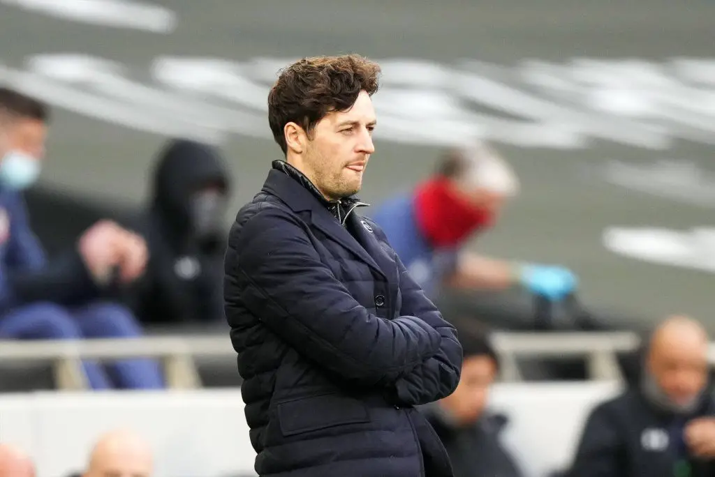 Interim manager Ryan Mason on the touchline for Tottenham Hotspur. (imago Images)