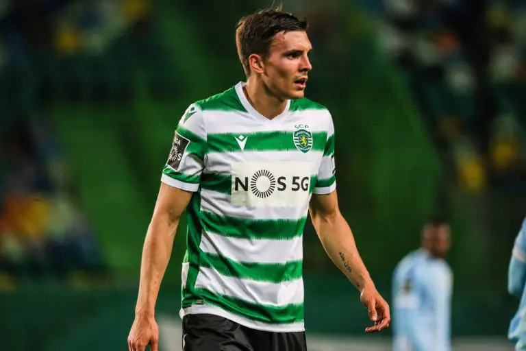 Joao Palhinha of Sporting in action.