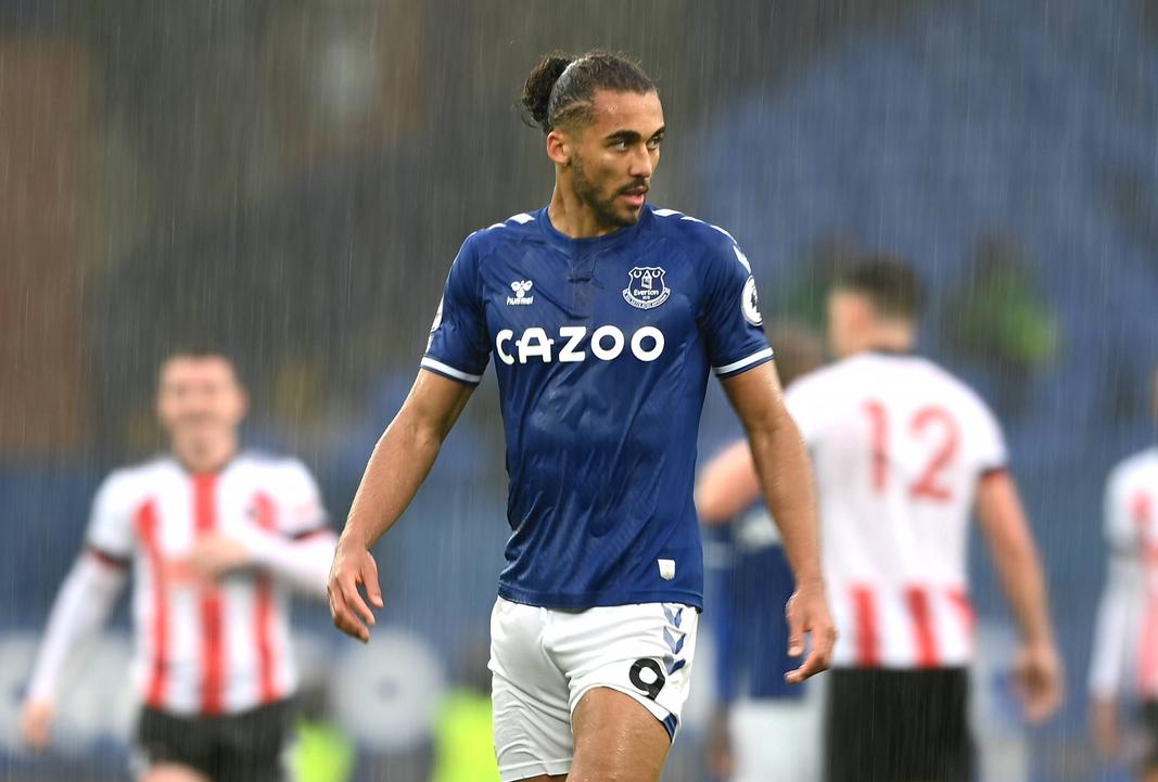 Everton v Sheffield United - Premier League - Goodison Park Everton s Dominic Calvert-Lewin during the Premier League match at Goodison Park, Liverpool. Picture date: Sunday May 16, 2021. EDITORIAL USE ONLY No use with unauthorised audio, video, data, fixture lists, club/league logos or live services. Online in-match use limited to 120 images, no video emulation. No use in betting, games or single club/league/player publications. PUBLICATIONxINxGERxSUIxAUTxONLY Copyright: xGarethxCopleyx 59819393