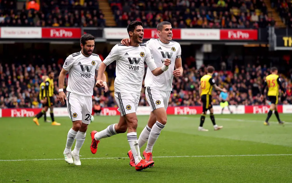 Raul Jimenez in action for Wolves.