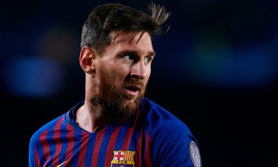 Lionel Messi of Barcelona in action against Tottenham Hotspur.