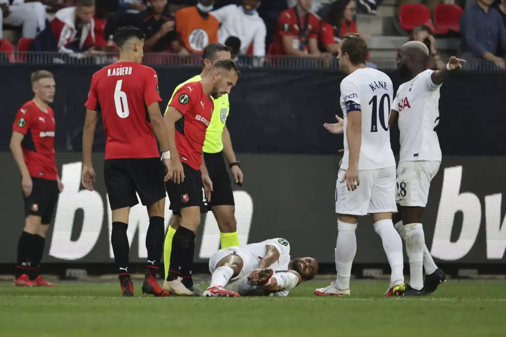 Tottenham s Lucas Moura grimaces in pain