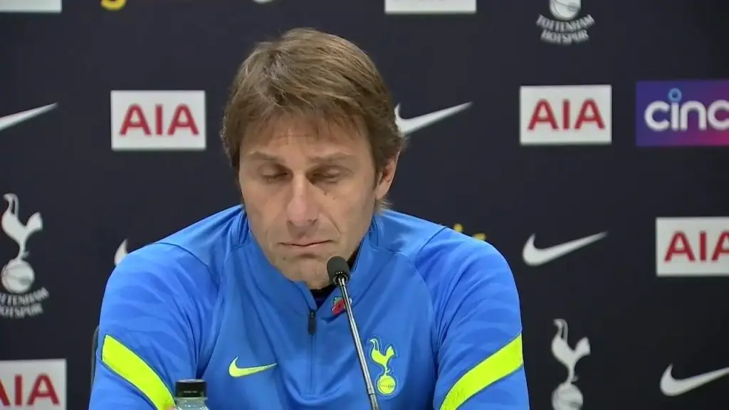 Antonio Conte in a press conference as Tottenham manager.
