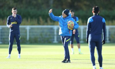 Antonio Conte provided the team news following a training session. (Tottenham Hotspur Twitter)