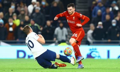 Harry Kane could have got a red for his tackle on Andy Robertson.