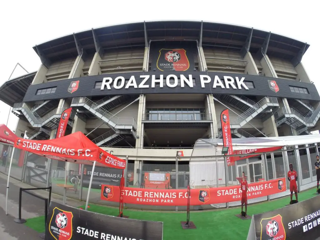 The front side view of Roazhon Park, Stade Rennes' stadium.