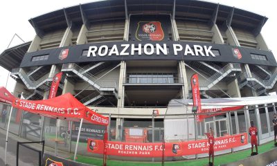 The front side view of Roazhon Park, Stade Rennes' stadium.