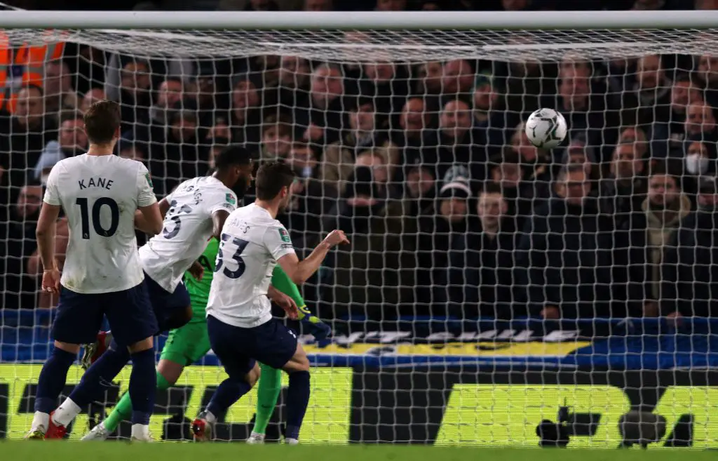 A deflection off Ben Davies resulted in the second goal on the night.