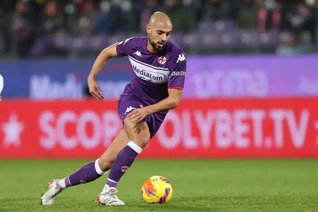 over Sofyan Amrabat. (Photo by Gabriele Maltinti/Getty Images)