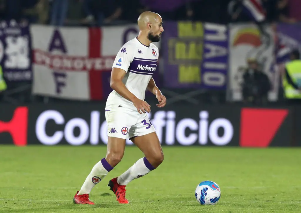 Tottenham Hotspur target Fiorentina midfielder Sofyan Amrabat to replace Tanguy Ndombele.  (Photo by Maurizio Lagana/Getty Images)