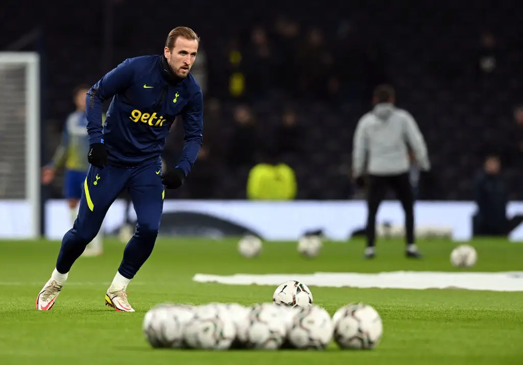 Harry Kane warming up before a game. 