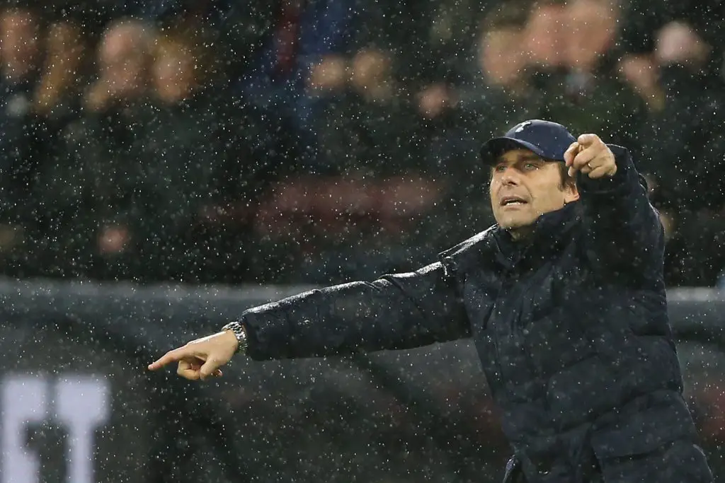 Tottenham Hotspur unconcerned about Antonio Conte future despite rant following Burnley loss.  (Photo by NIGEL RODDIS/AFP via Getty Images)