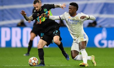 Marcelo Brozovic in action for Inter Milan against Real Madrid.