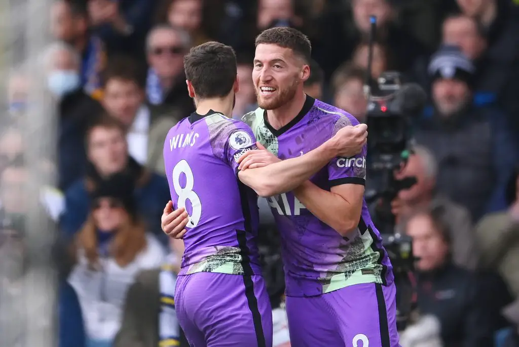 Matt Doherty of Tottenham Hotspur said he felt lots of emotions after scoring against Leeds United. (Photo by Laurence Griffiths/Getty Images)