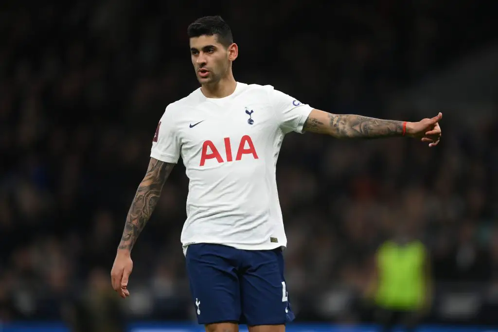 Cristian Romero of Tottenham Hotspur. (Photo by Mike Hewitt/Getty Images)