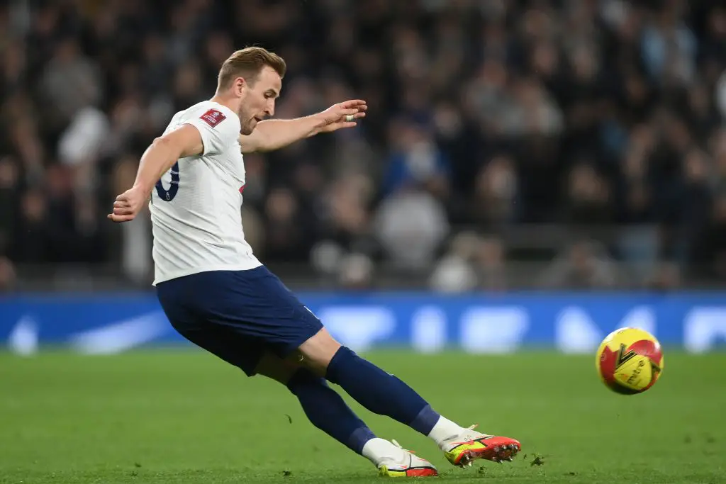 Pep Guardiola: Tottenham Hotspur rejected four offers from Manchester City for Harry Kane.  (Photo by Mike Hewitt/Getty Images)