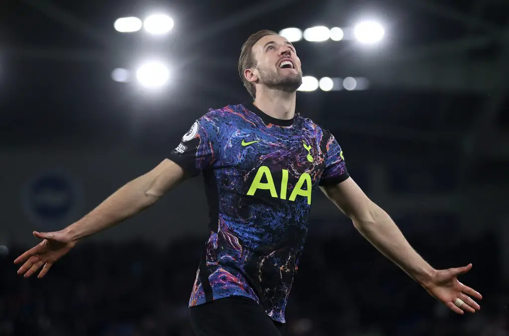 Harry Kane celebrates a goal. (Photo by Julian Finney/Getty Images)