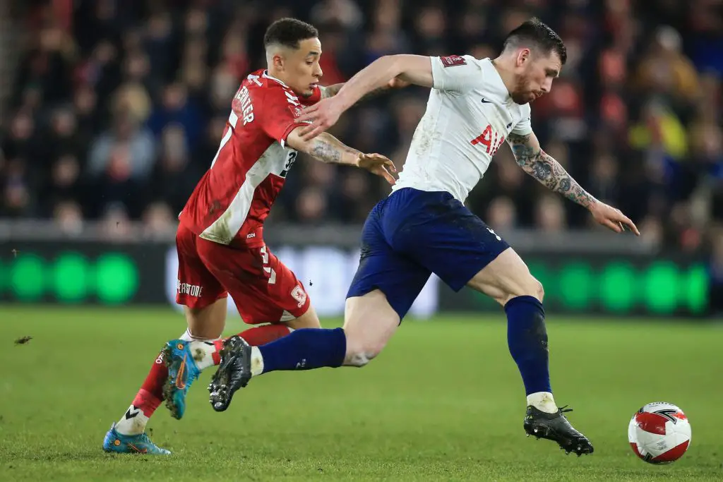 Tottenham ace Pierre-Emile Hojbjerg reflects on their recent inconsistent form. (Photo by LINDSEY PARNABY/AFP via Getty Images)