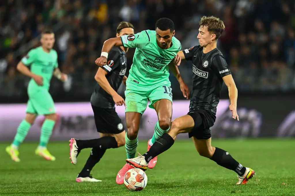 Two Premier League clubs solidify interest to sign Tottenham Hotspur target Cody Gakpo.(Photo by JOE KLAMAR/AFP via Getty Images)