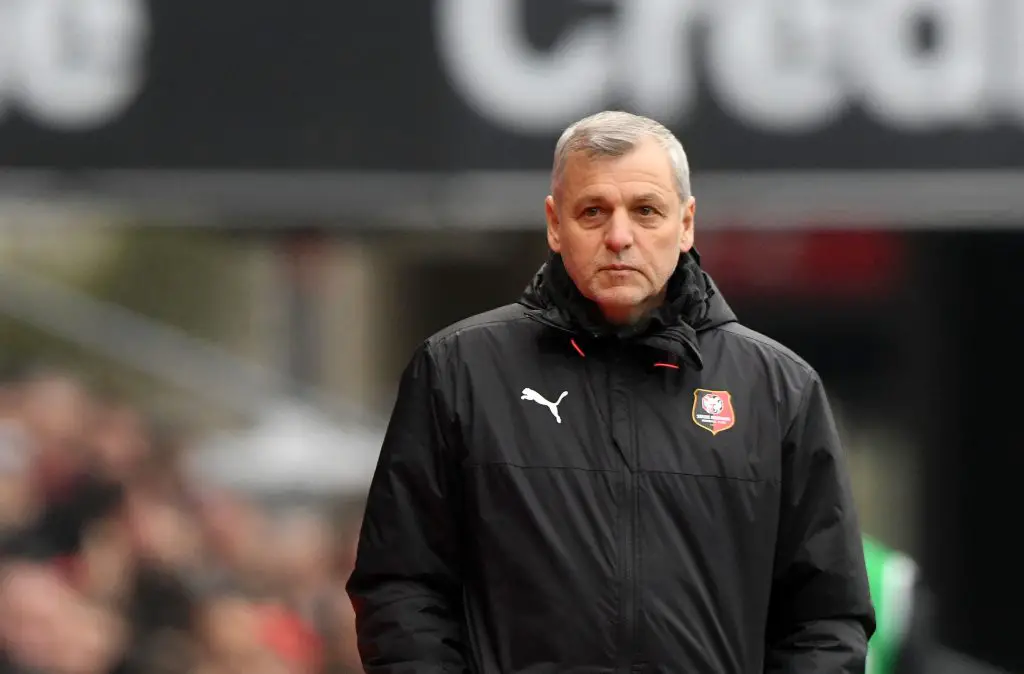 Tottenham Hotspur keeping tabs on Stade Rennais manager Bruno Genesio.  (Photo by JEAN-FRANCOIS MONIER/AFP via Getty Images)