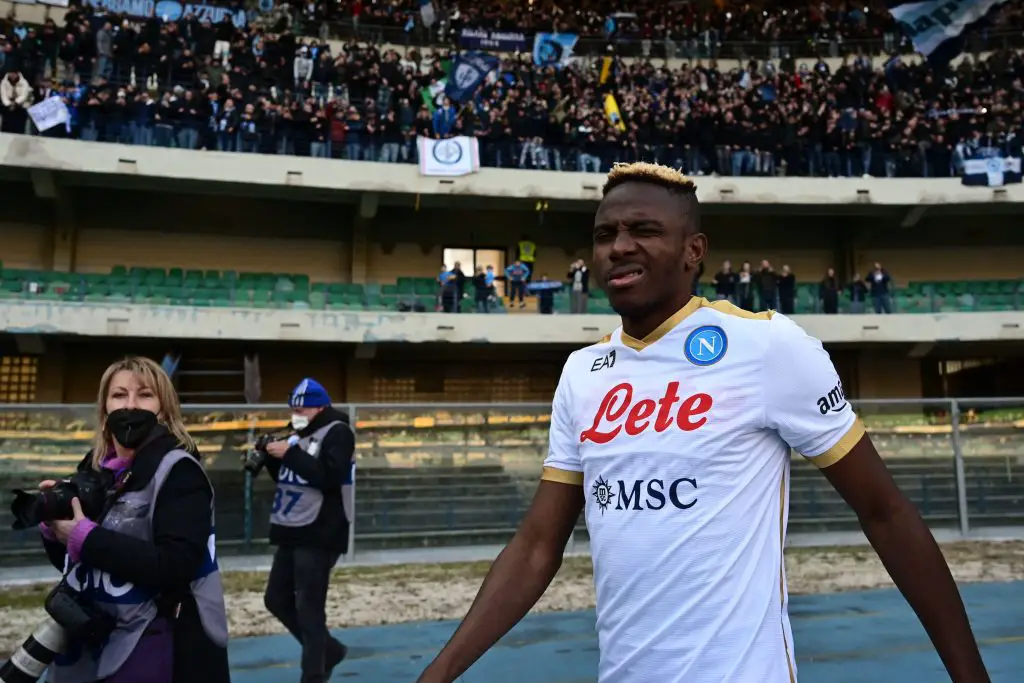 Agent shuts down talks of a rift between Victor Osimhen and Napoli amidst Tottenham Hotspur links. (Photo by MIGUEL MEDINA/AFP via Getty Images)