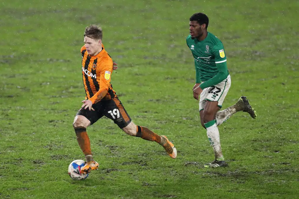 Keane Lewis-Potter of Hull City eyed by Tottenham Hotspur. (Photo by George Wood/Getty Images)