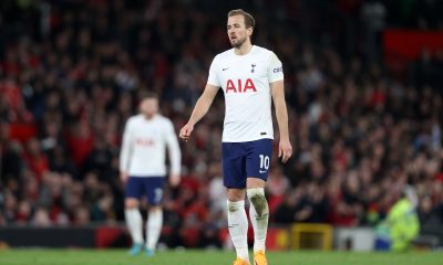 Harry Kane in action for Tottenham against Manchester United. (Photo by Naomi Baker/Getty Images)