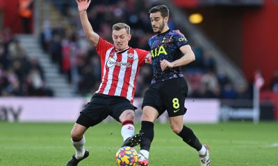 Harry Winks in action for Tottenham Hotspur against James Ward-Prowse of Southampton.