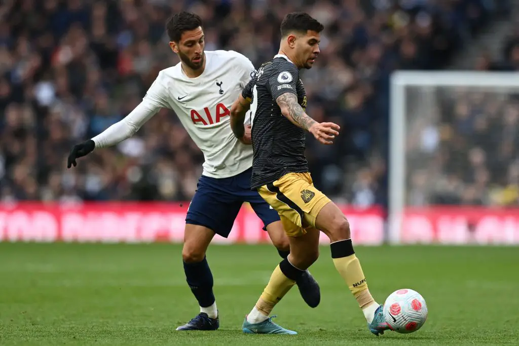 Tottenham Hotspur's Uruguayan midfielder Rodrigo Bentancur labelled a strong player by Antonio Conte. (Photo by GLYN KIRK/AFP via Getty Images)