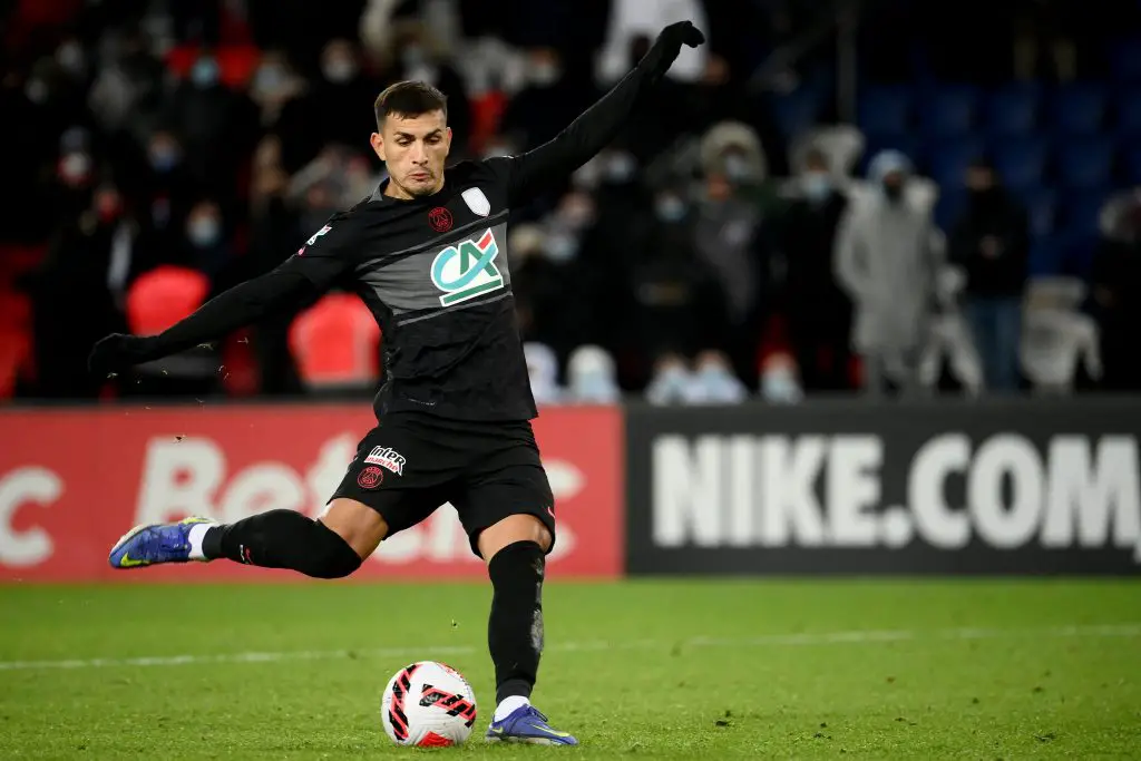 Paris Saint-Germain's Argentinian midfielder Leandro Paredes eyed by Tottenham Hotspur as a midfield target in the summer. (Photo by FRANCK FIFE / AFP) (Photo by FRANCK FIFE/AFP via Getty Images)