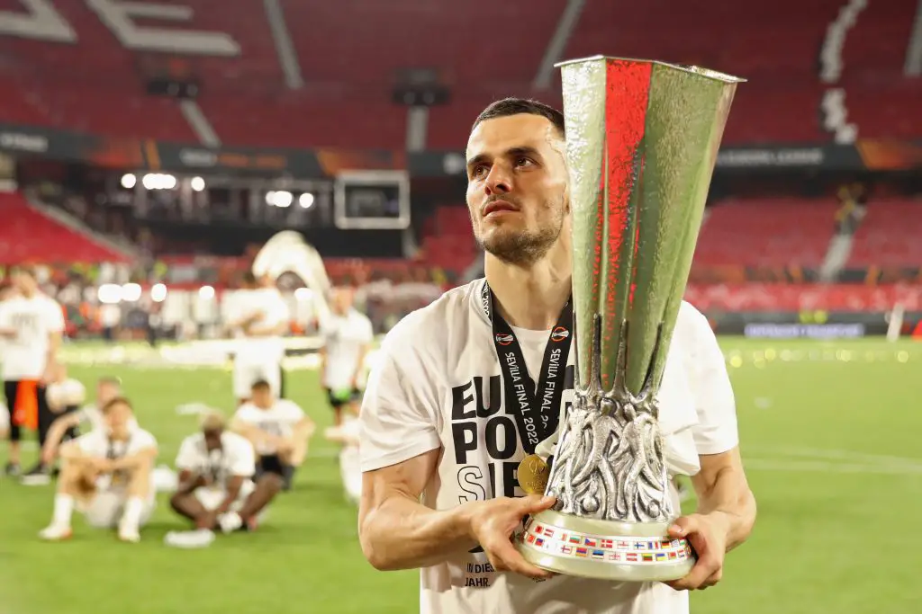 Tottenham Hotspur set to table a transfer bid for Eintracht Frankfurt star Filip Kostic this summer.  (Photo by Alex Grimm/Getty Images)