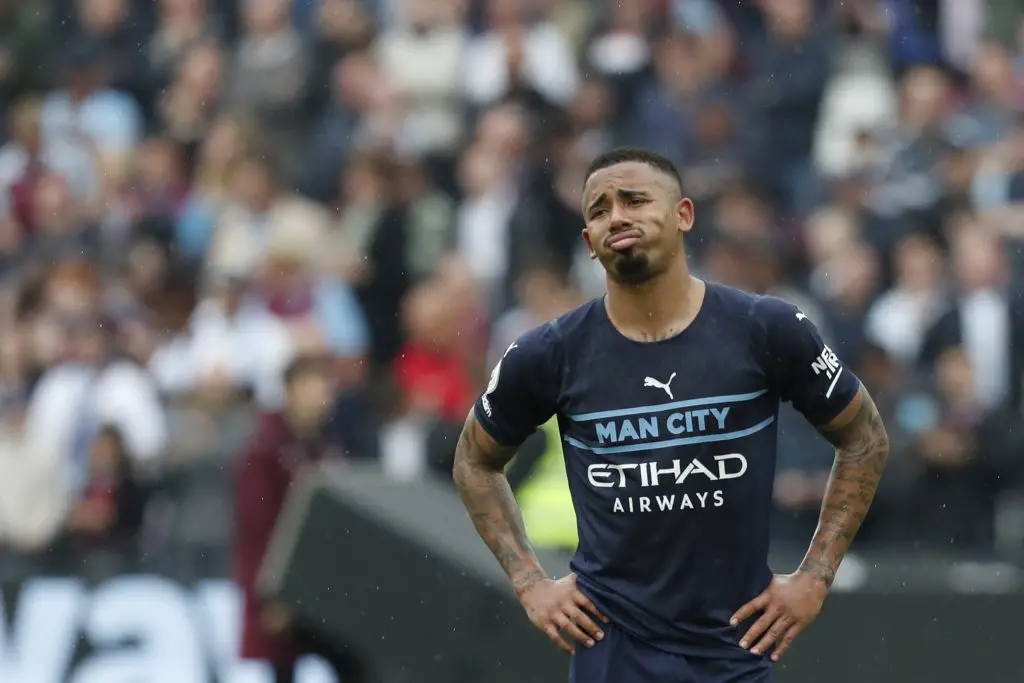Manchester City star Gabriel Jesus opens up on future amidst Tottenham Hotspur transfer links.  (Photo by IAN KINGTON/IKIMAGES/AFP via Getty Images)