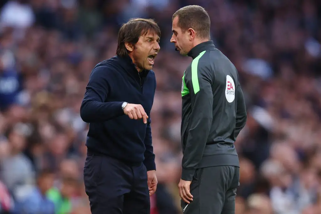 Antonio Conte praises his Tottenham squad's mentality despite an illness wave. (Photo by Clive Rose/Getty Images)