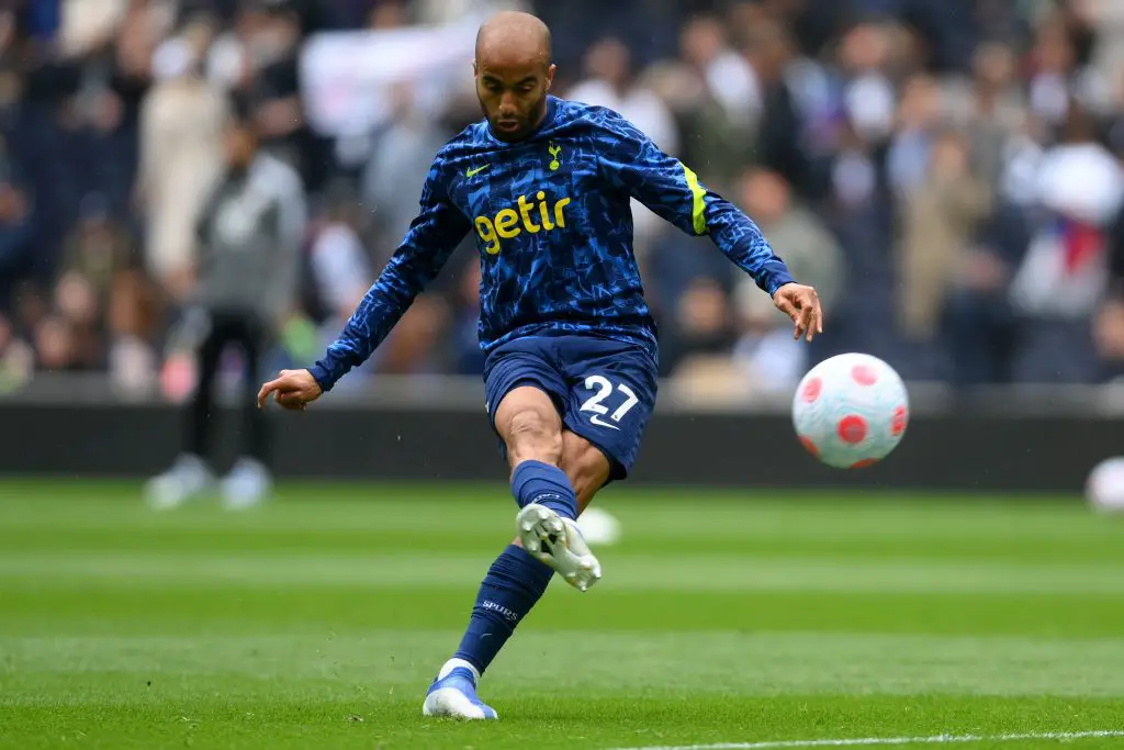 Transfer News: Tottenham Hotspur are willing to sell Lucas Moura this summer.  (Photo by Mike Hewitt/Getty Images)