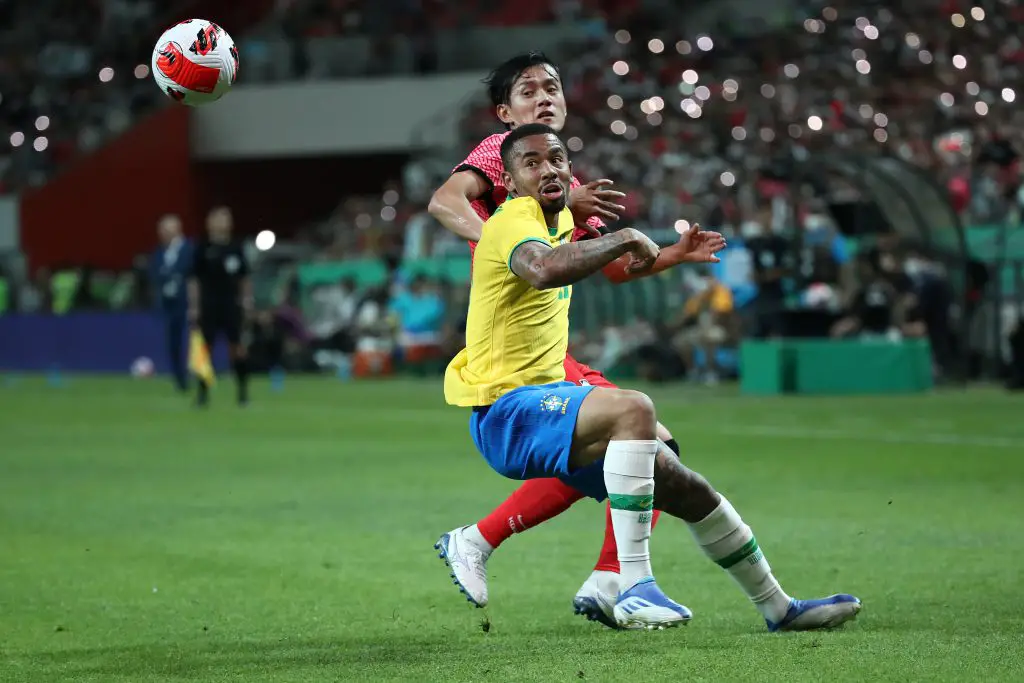 Arsenal lead Chelsea and PSG in Gabriel Jesus transfer race. (Photo by Chung Sung-Jun/Getty Images)