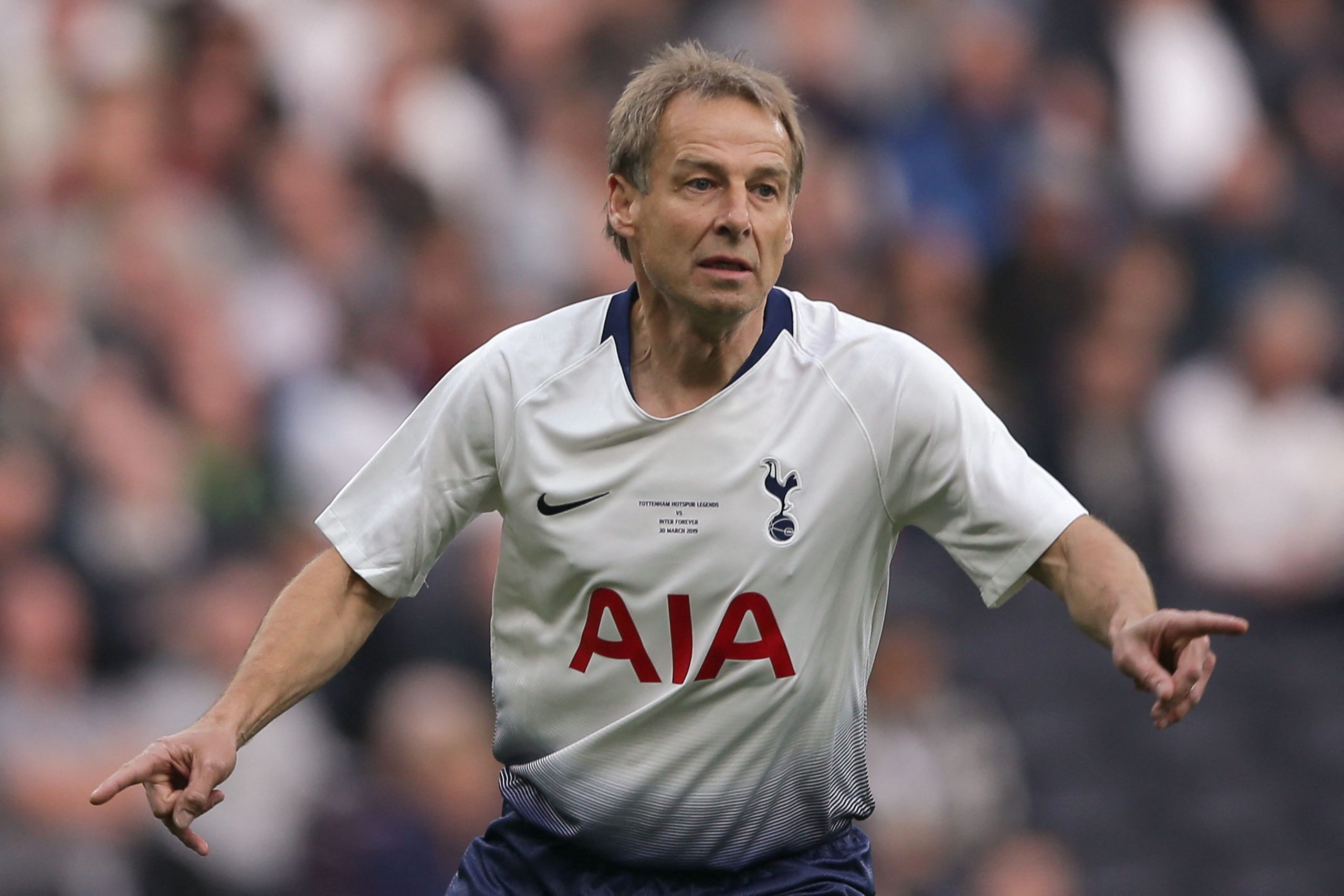 Tottenham Hotspur Legends' German striker Jurgen Klinsmann.