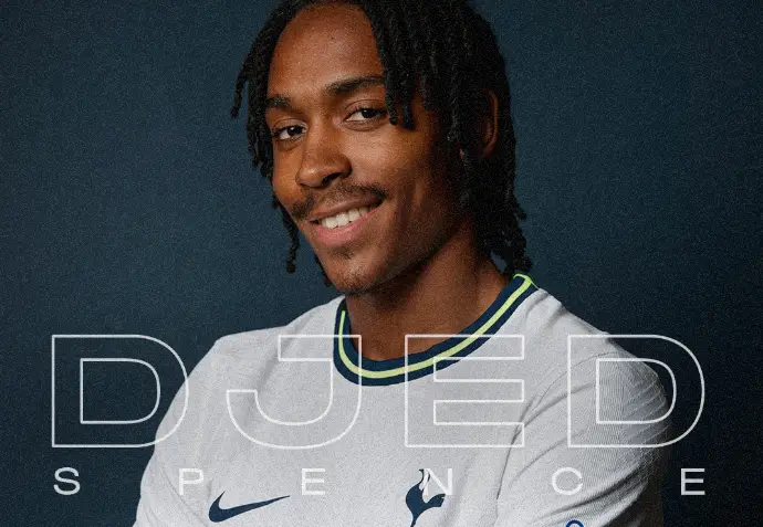 Djed Spence signs for Tottenham Hotspur. (Image: Official Spurs Twitter)